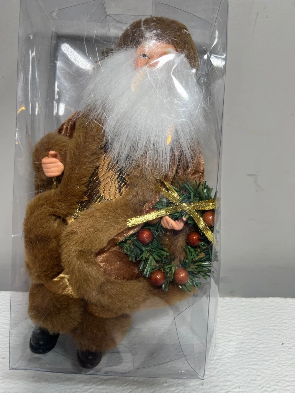 Vintage Holiday Santa Figure with Wreath - Home Accents New